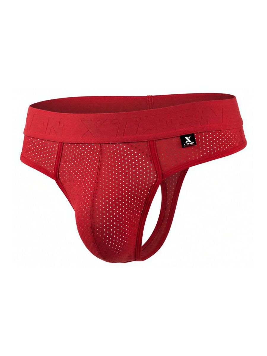 Xtremen Microfiber Mesh Thongs - Red