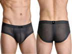 Xtremen Microfiber Mesh V-Cut Briefs - Gray