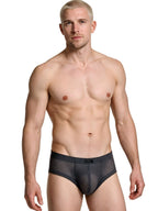 Xtremen Microfiber Mesh V-Cut Briefs - Gray
