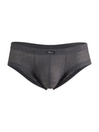 Xtremen Microfiber Mesh V-Cut Briefs - Gray