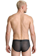 Xtremen Microfiber Mesh V-Cut Briefs - Gray