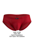 Xtremen Microfiber Mesh V-Cut Briefs - Red