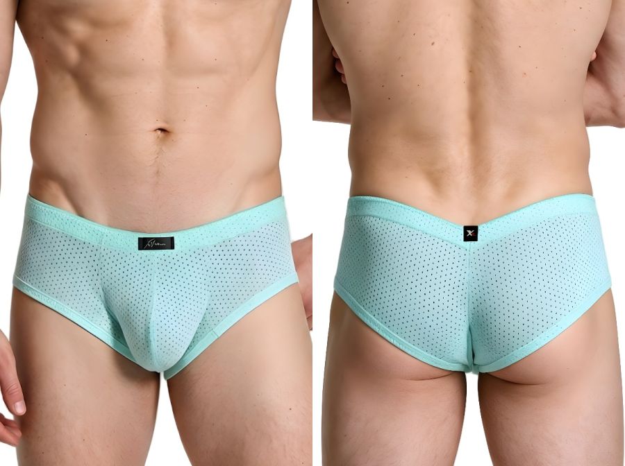 Xtremen Microfiber Mesh V-Cut Briefs - Seawater