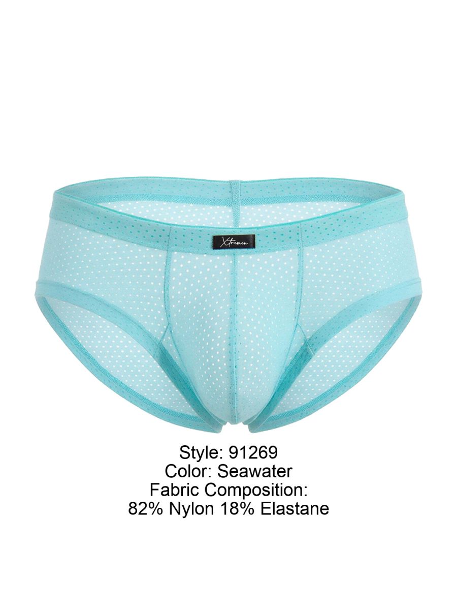 Xtremen Microfiber Mesh V-Cut Briefs - Seawater