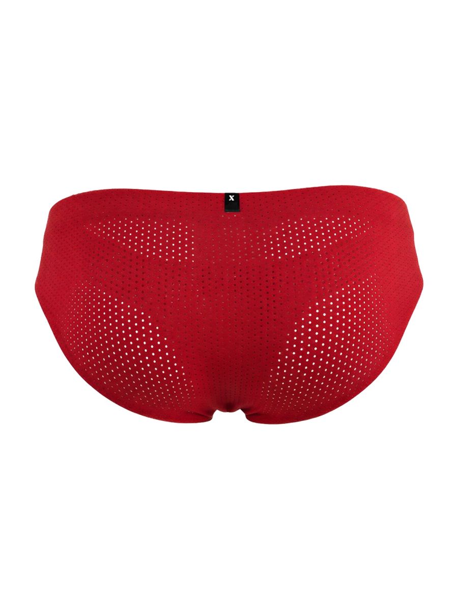 Xtremen Microfiber Mesh Perforated Briefs - Red
