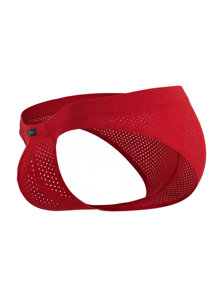 Xtremen Microfiber Mesh Perforated Briefs - Red