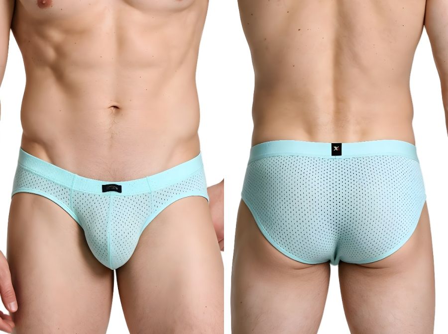 Xtremen Microfiber Mesh Perforated Briefs - Seawater