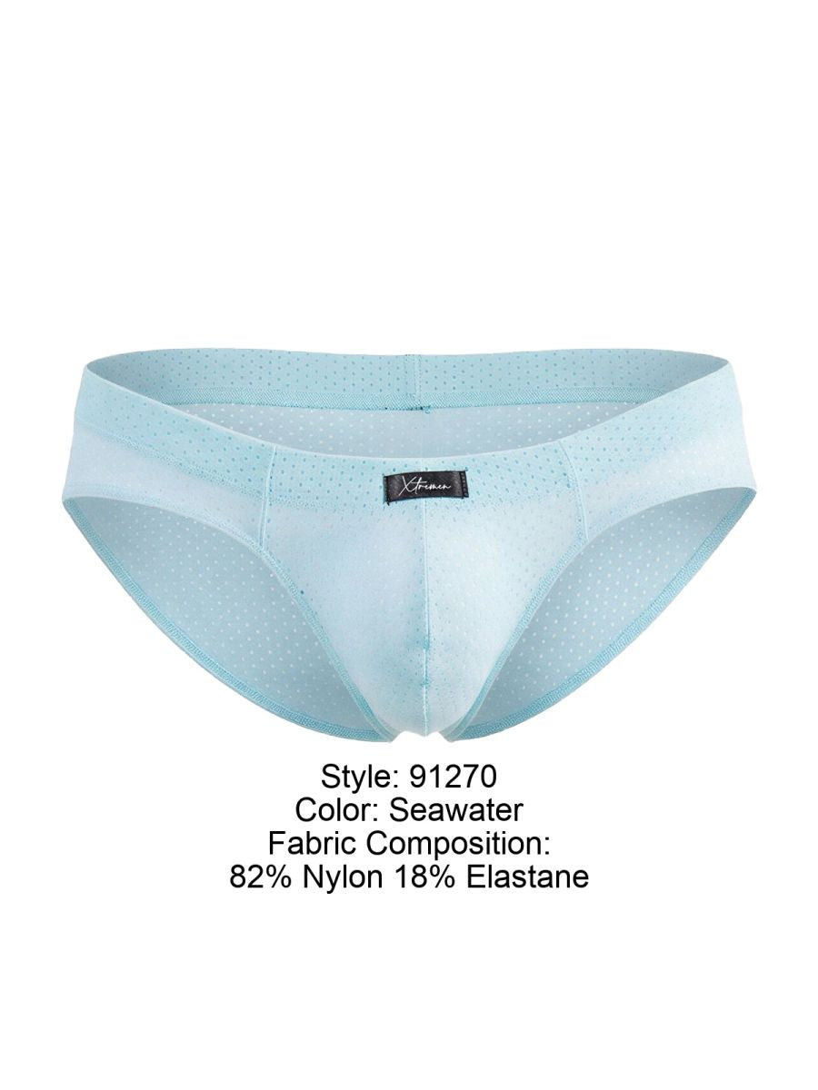 Xtremen Microfiber Mesh Perforated Briefs - Seawater