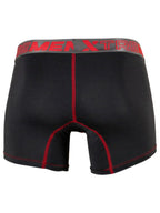 Xtremen Sleek Microfiber Contrast-Stitch Boxer Briefs - Black