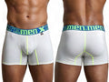 Xtremen Sleek Microfiber Contrast-Stitch Boxer Briefs - White