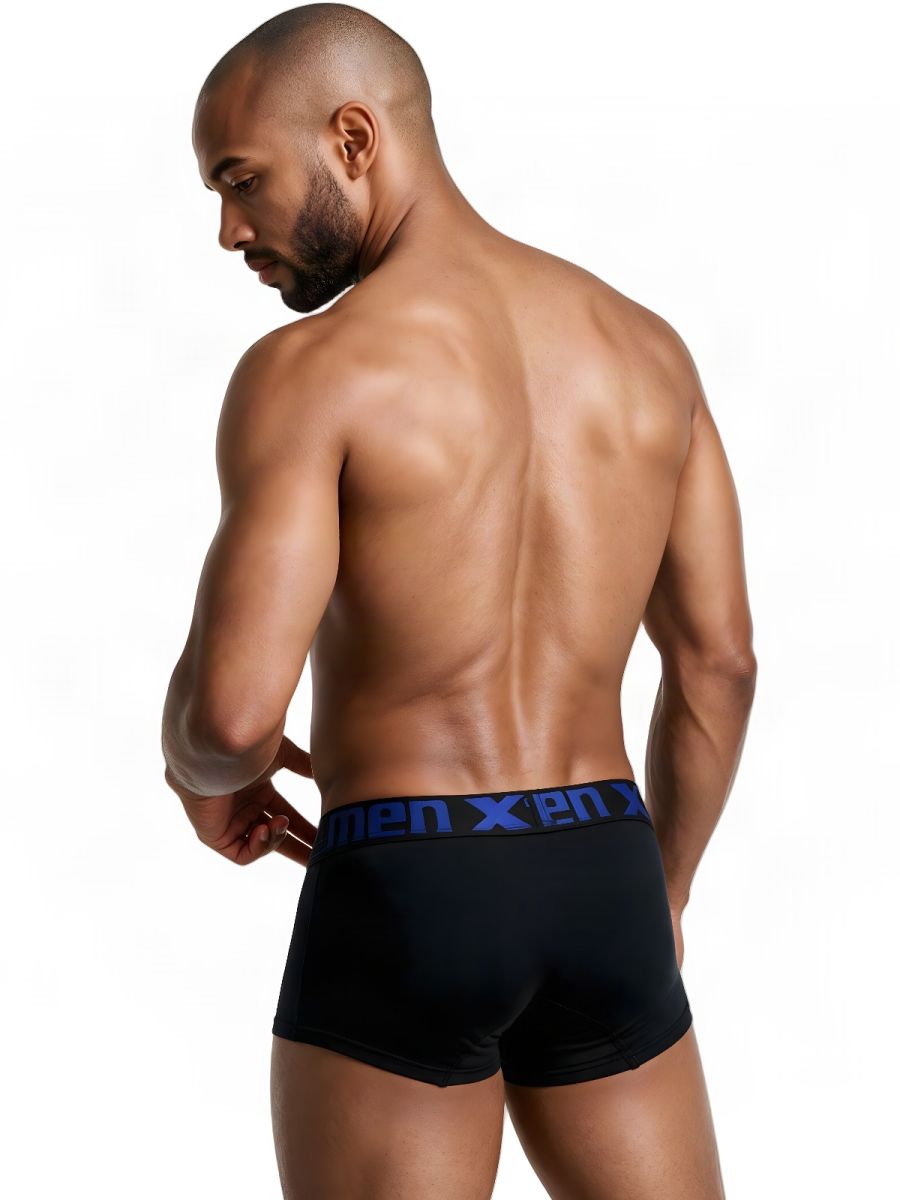 Xtremen Sleek Microfiber Square-Cut Trunks - Black