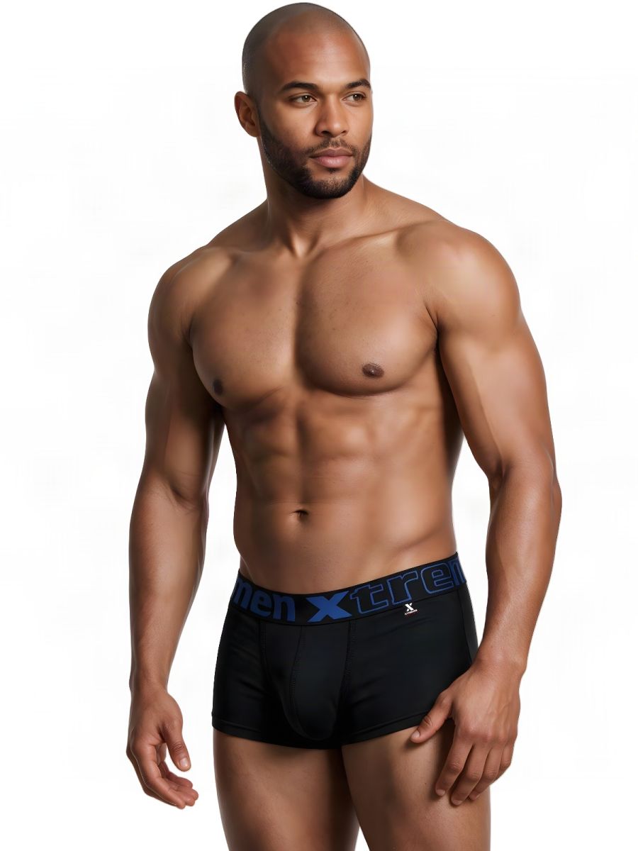 Xtremen Sleek Microfiber Square-Cut Trunks - Black
