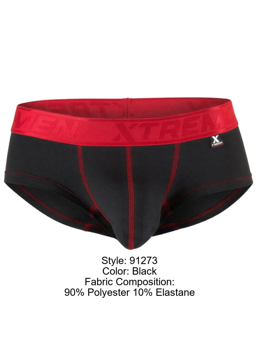 Xtremen Sleek Athletic Microfiber Briefs - Black