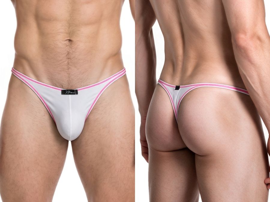 Xtremen Sleek Microfiber Ultra-Low-Rise Thongs - White
