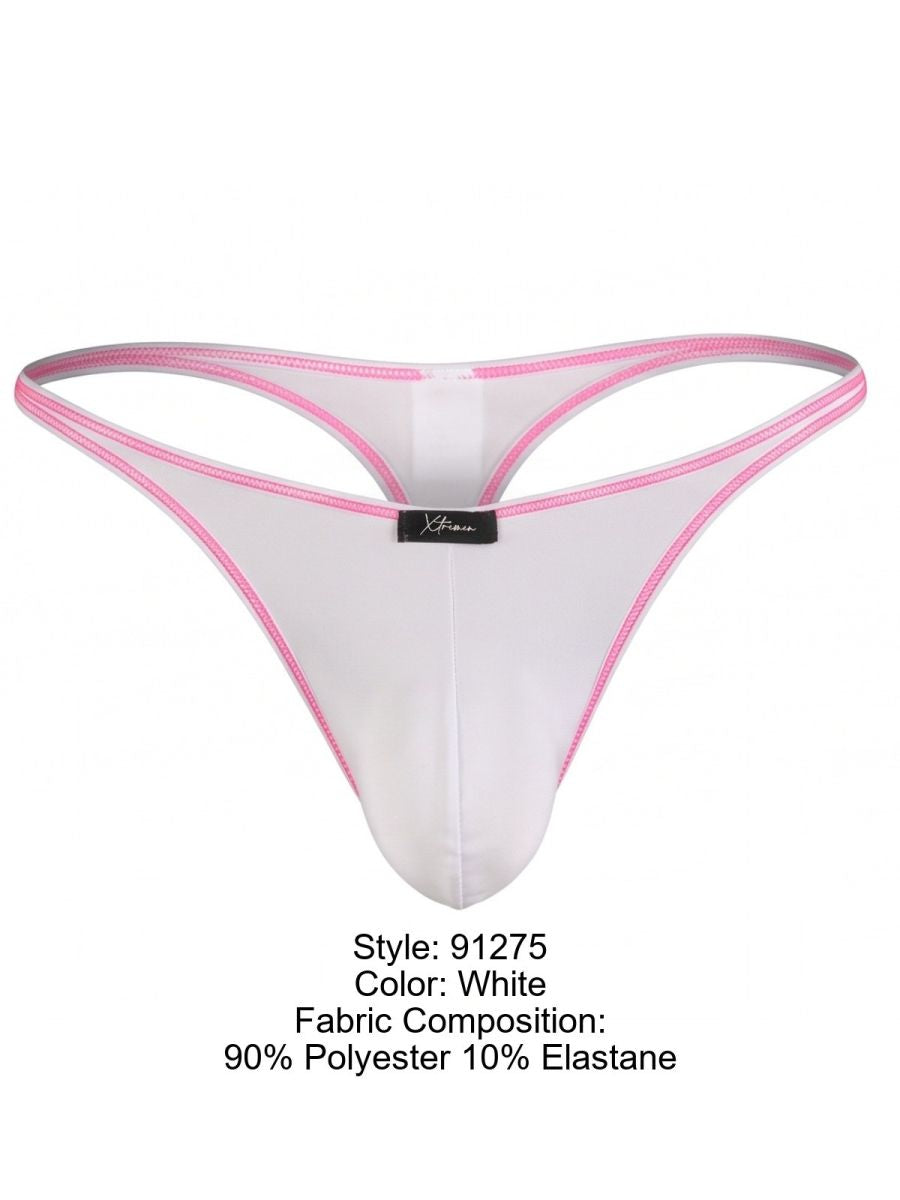 Xtremen Sleek Microfiber Ultra-Low-Rise Thongs - White