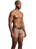 Xtremen Microfiber Mesh Boxer Briefs - Brown