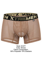 Xtremen Microfiber Mesh Boxer Briefs - Brown