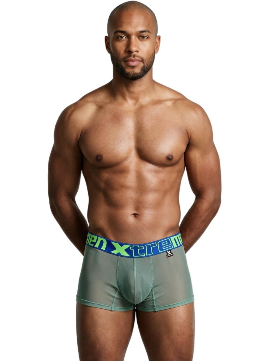 Xtremen Microfiber Mesh Boxer Briefs - Green