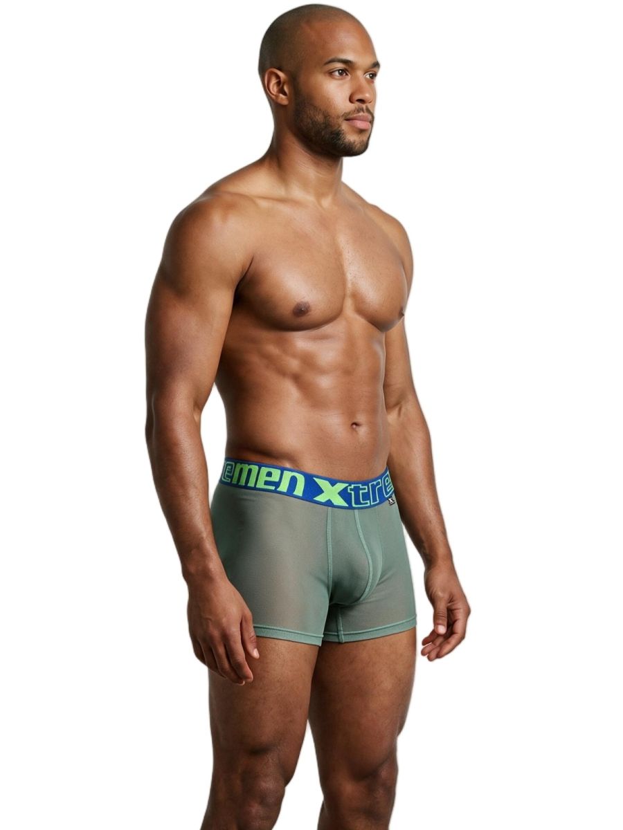 Xtremen Microfiber Mesh Boxer Briefs - Green