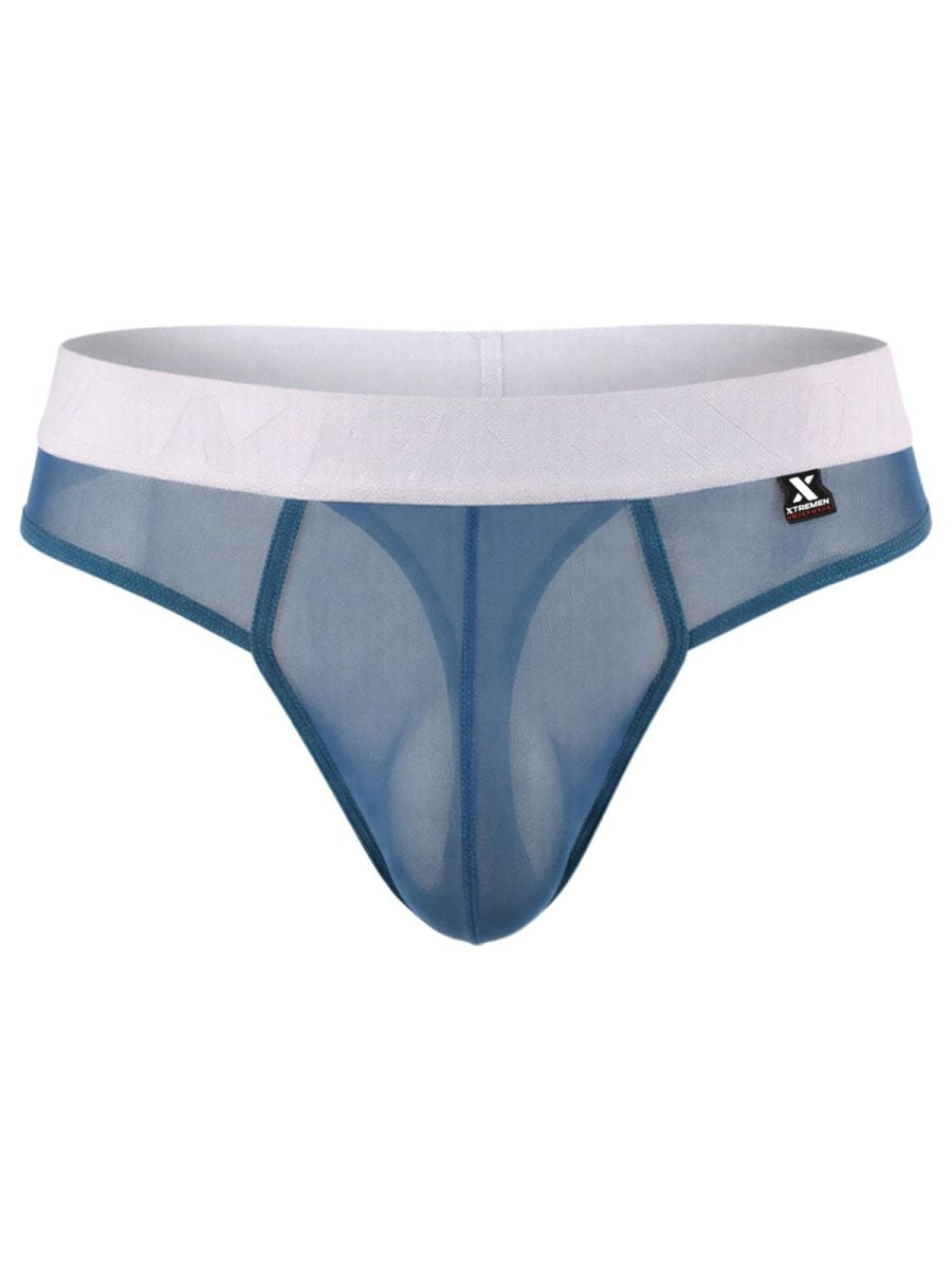 Xtremen Breathable Microfiber Mesh Thongs - Blue