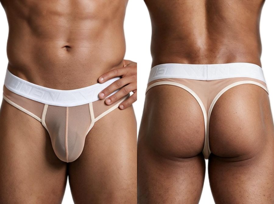 Xtremen Breathable Microfiber Mesh Thongs - Brown