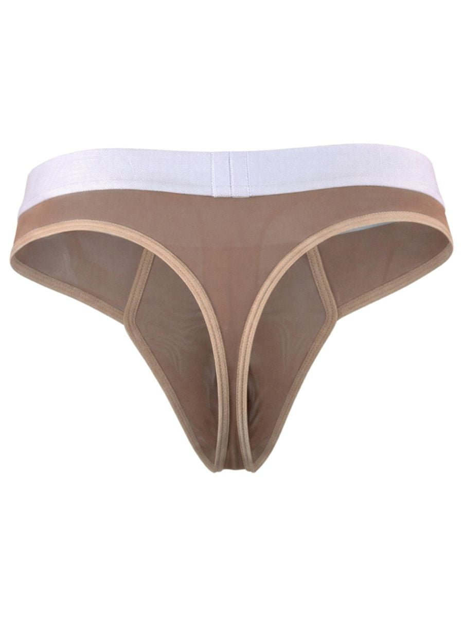 Xtremen Breathable Microfiber Mesh Thongs - Brown