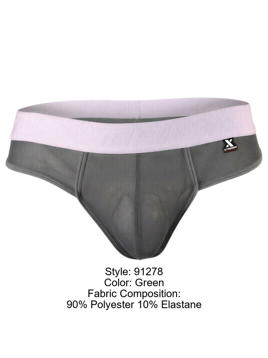 Xtremen Breathable Microfiber Mesh Thongs - Green