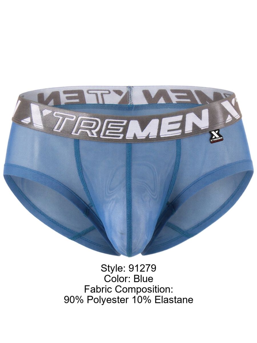Xtremen Microfiber Mesh Breathable Briefs - Blue