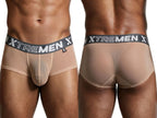 Xtremen Microfiber Mesh Breathable Briefs - Brown
