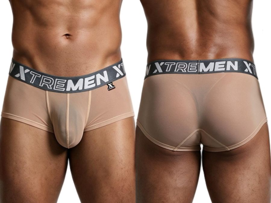 Xtremen Microfiber Mesh Breathable Briefs - Brown
