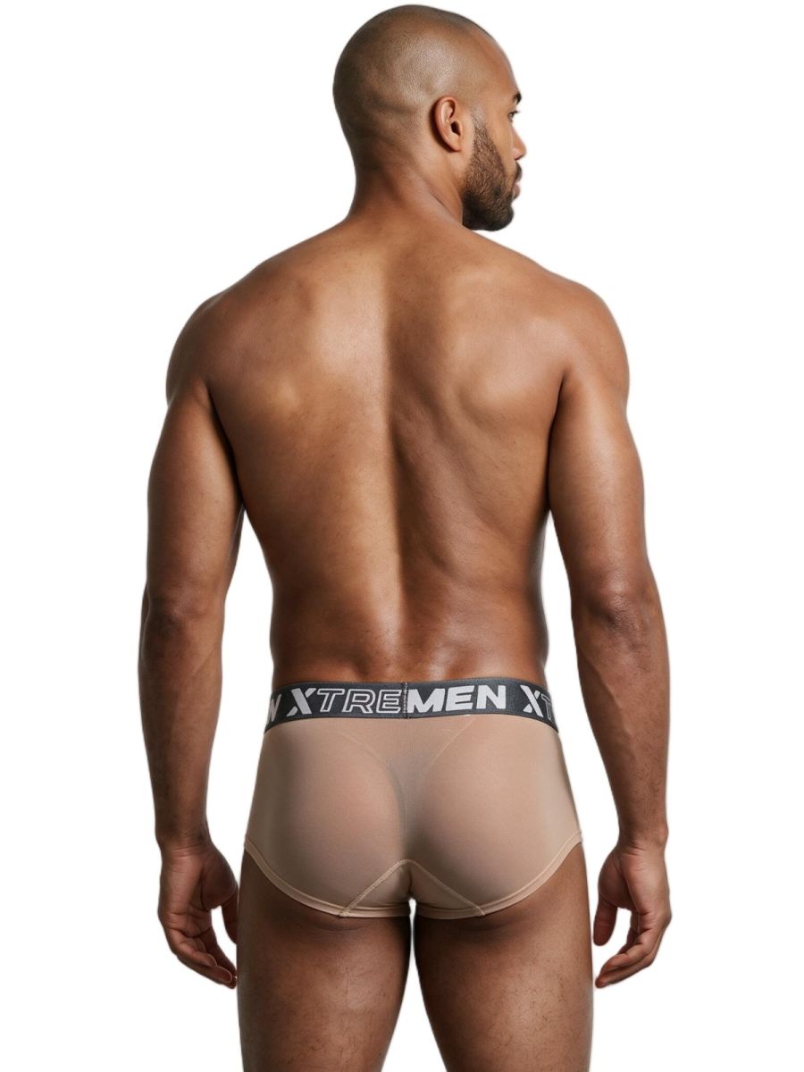Xtremen Microfiber Mesh Breathable Briefs - Brown