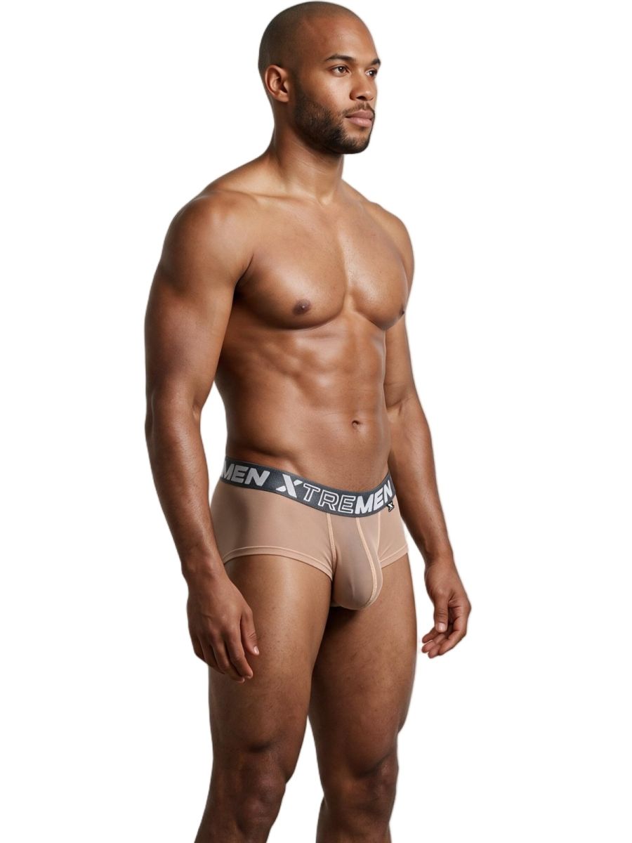 Xtremen Microfiber Mesh Breathable Briefs - Brown