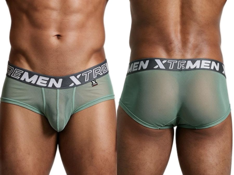 Xtremen Microfiber Mesh Breathable Briefs - Green