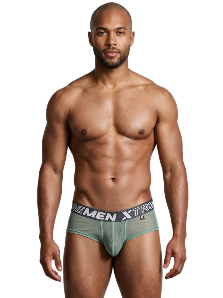 Xtremen Microfiber Mesh Breathable Briefs - Green
