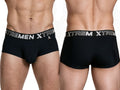 Xtremen Sleek Microfiber Square-Cut Briefs - Black