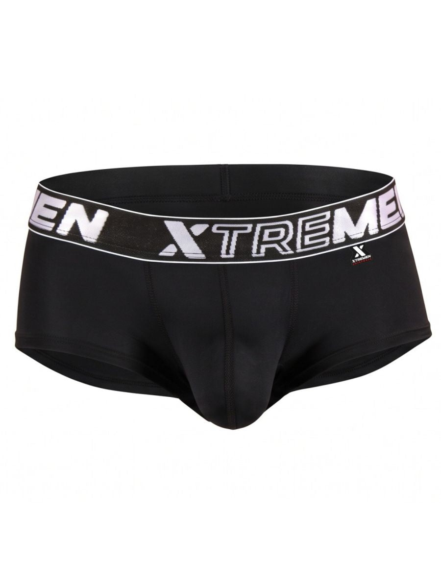 Xtremen Sleek Microfiber Square-Cut Briefs - Black