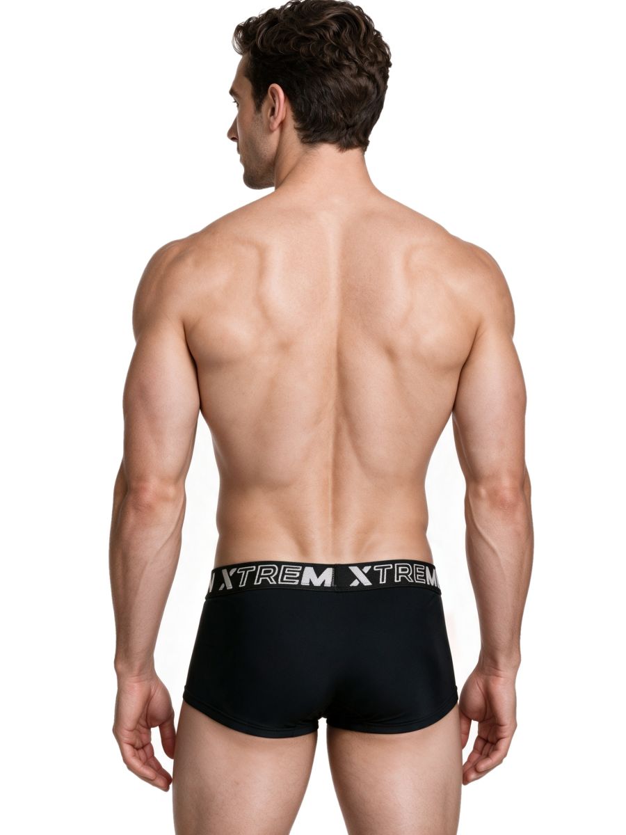 Xtremen Sleek Microfiber Square-Cut Briefs - Black