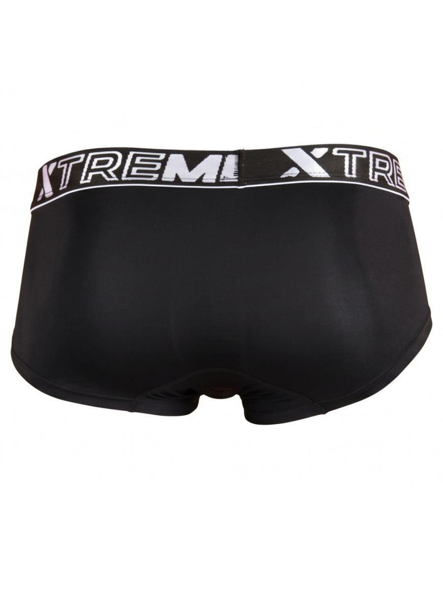 Xtremen Sleek Microfiber Square-Cut Briefs - Black