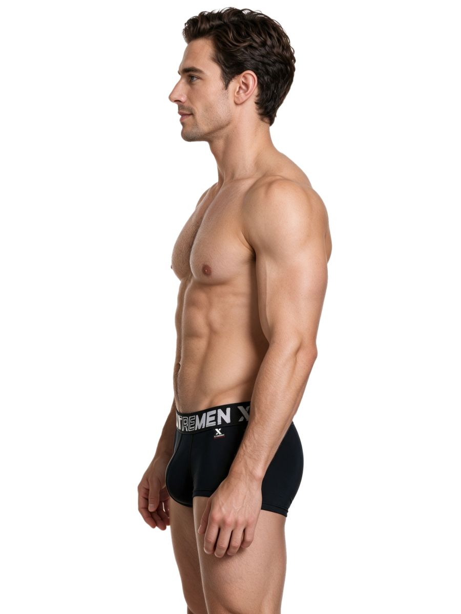 Xtremen Sleek Microfiber Square-Cut Briefs - Black