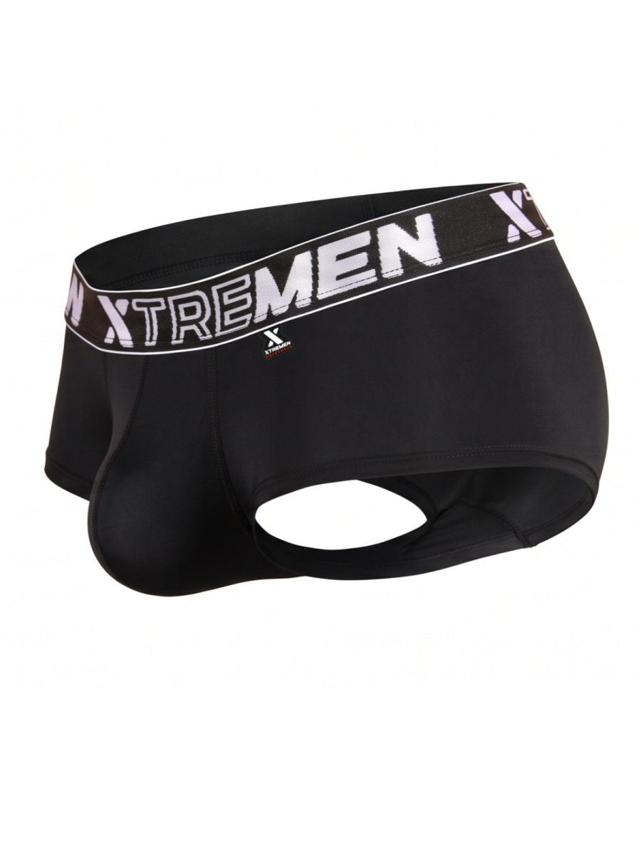 Xtremen Sleek Microfiber Square-Cut Briefs - Black