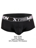 Xtremen Sleek Microfiber Square-Cut Briefs - Black