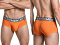 Xtremen Sleek Microfiber Square-Cut Briefs - Orange
