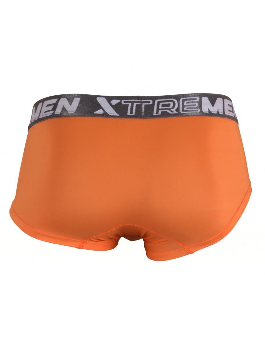 Xtremen Sleek Microfiber Square-Cut Briefs - Orange
