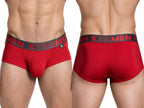 Xtremen Sleek Microfiber Square-Cut Briefs - Red