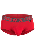 Xtremen Sleek Microfiber Square-Cut Briefs - Red