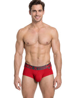 Xtremen Sleek Microfiber Square-Cut Briefs - Red