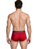 Xtremen Sleek Microfiber Square-Cut Briefs - Red