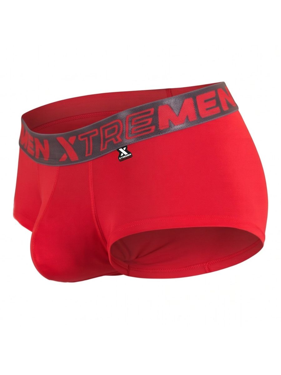 Xtremen Sleek Microfiber Square-Cut Briefs - Red