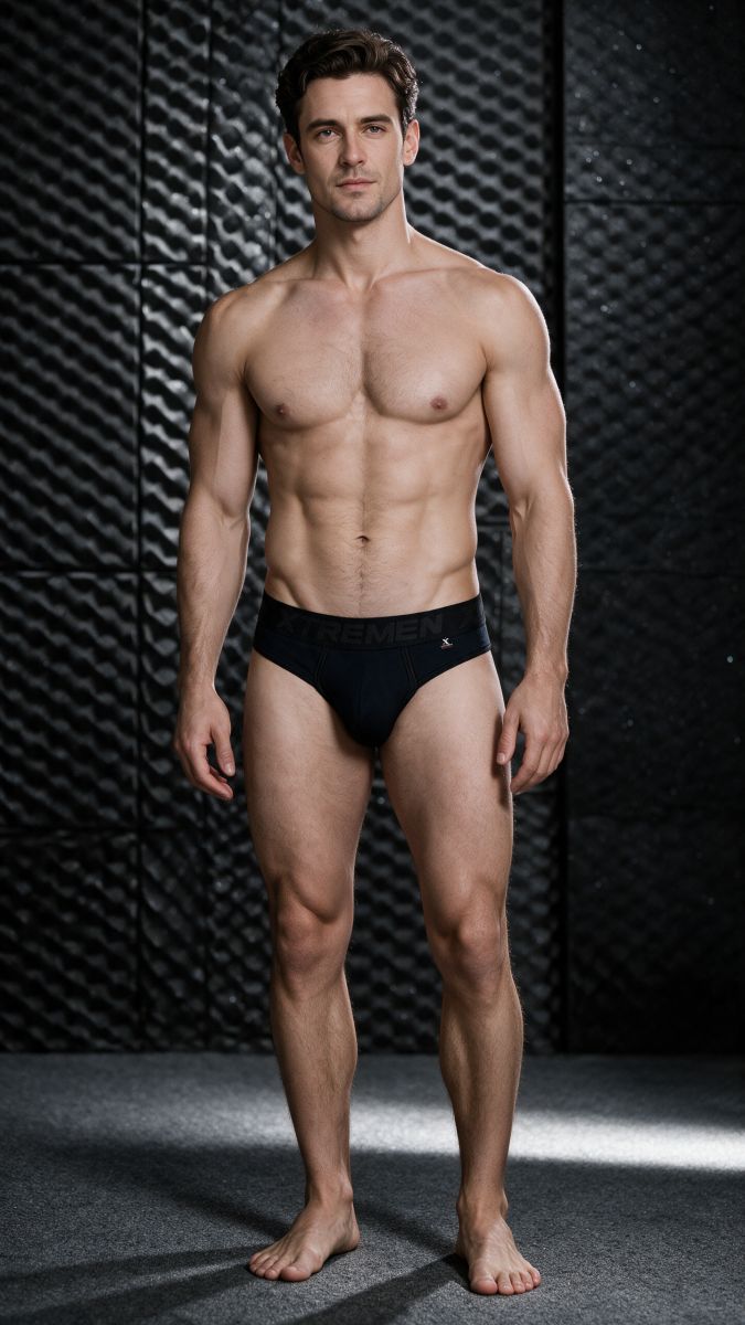 Xtremen Sleek Microfiber Wide-Waistband Thongs - Black