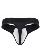 Xtremen Sleek Microfiber Wide-Waistband Thongs - Black